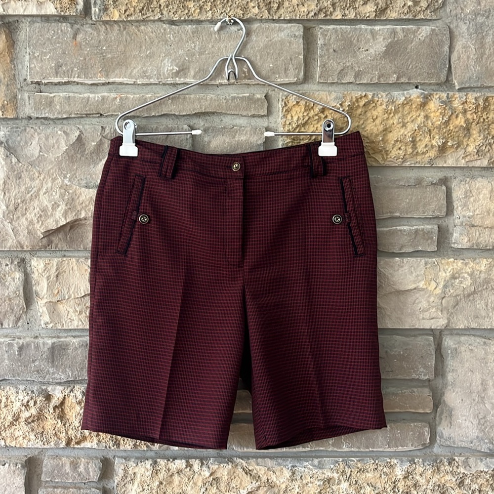 EP Pro Burgundy Plaid Golf Shorts Size 12